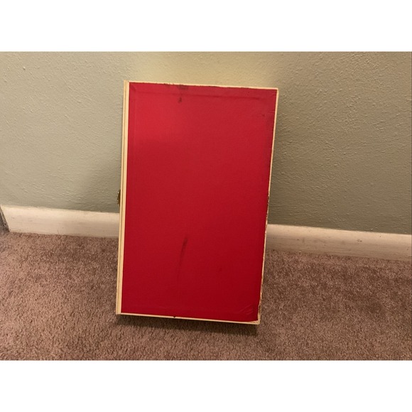 Vintage leatherette Jewelry Box‎ Red Velvet Interior, mirrored - Picture 9 of 12